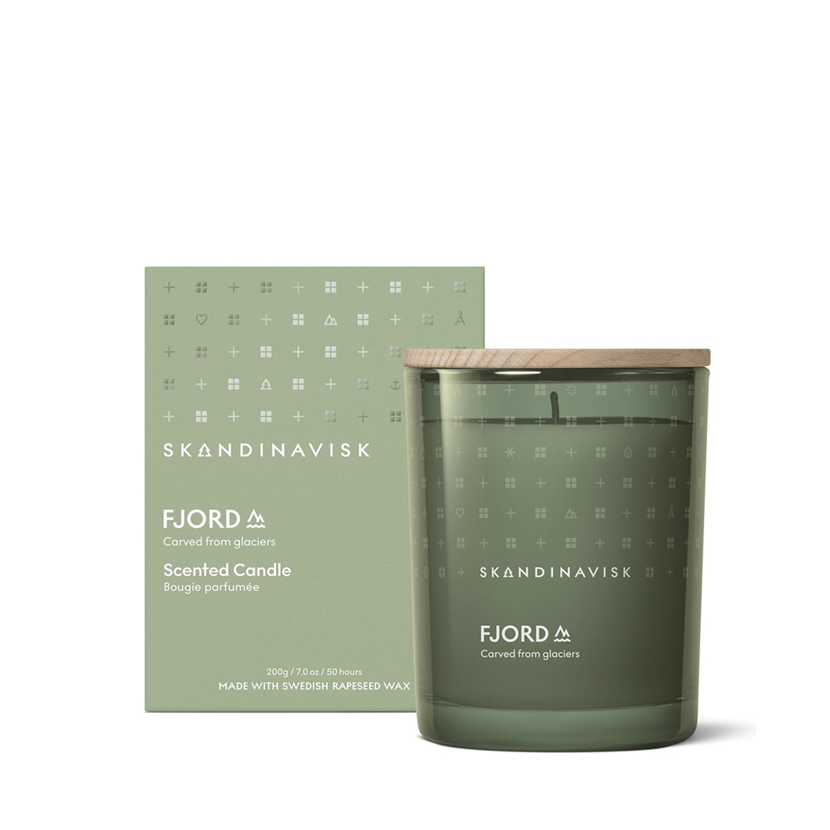 Skandinavisk FJORD Duftkerze 200 g | Rapswachskerze mit Apfel-, Birnenblüte & Johannisbeere