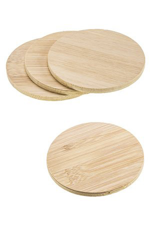Bambusholz Untersetzer Bambus Ø 10 cm, 4er Pack