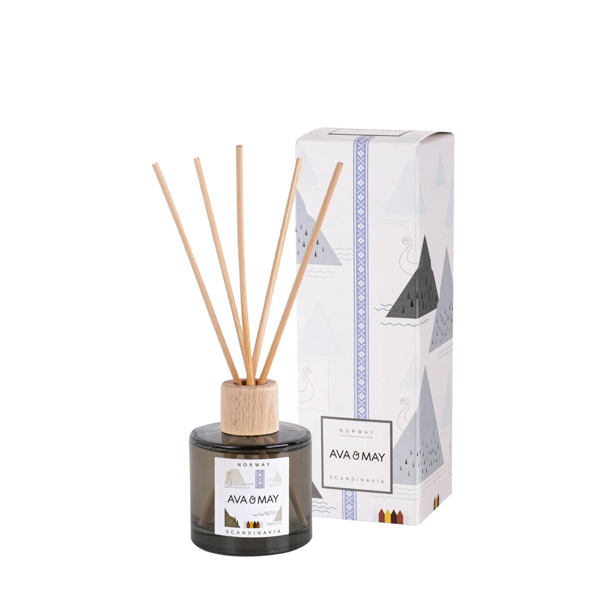 AVA & MAY - Diffuser & Raumerfrischer Norwegen mit Rattanstäbchen