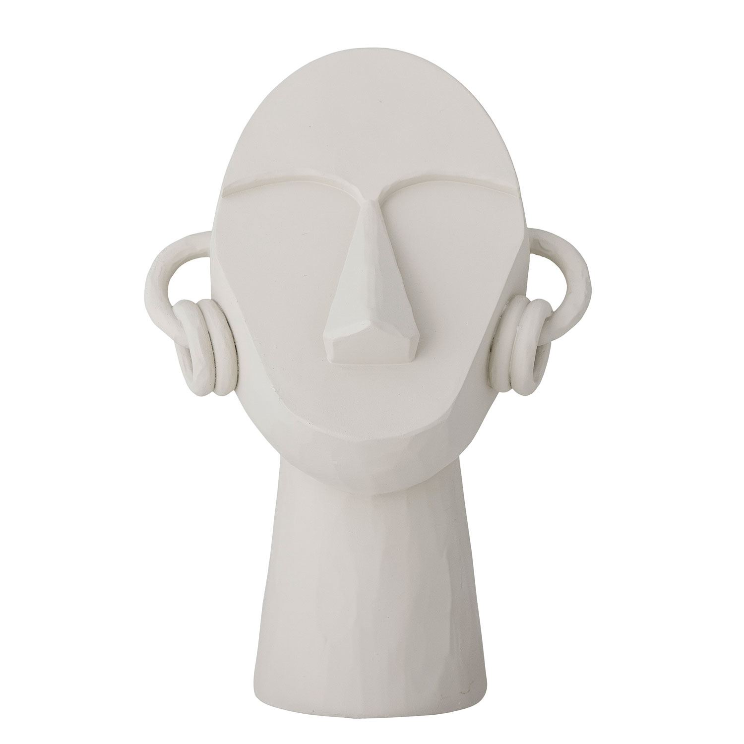 Skulptur_82053984 Skultur mit Gesicht und großen Ohrringen - Vorderansicht