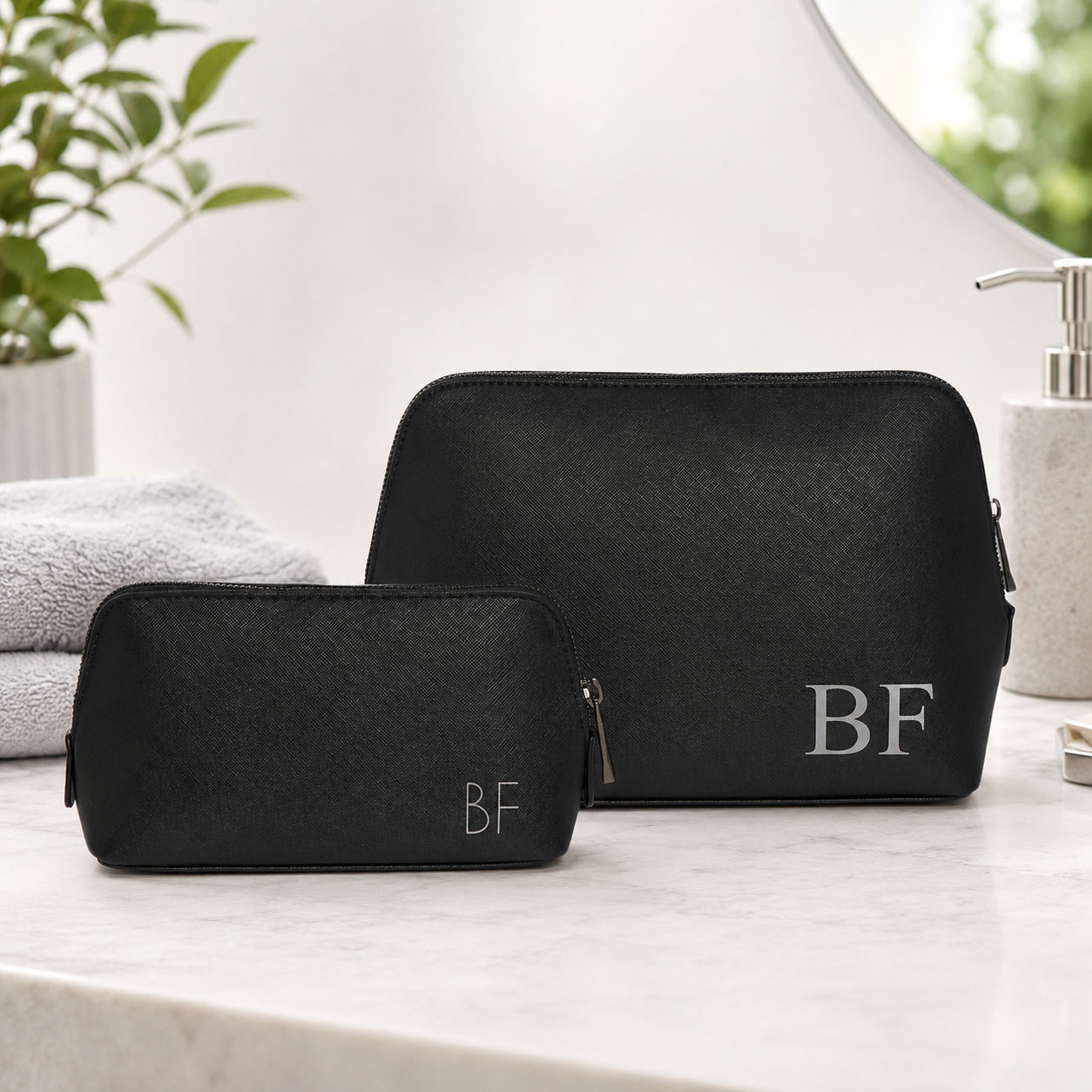 Personalisierte Kulturtasche für Herren - Kulturbeutel mit Initialen - Waschtasche mit Monogramm