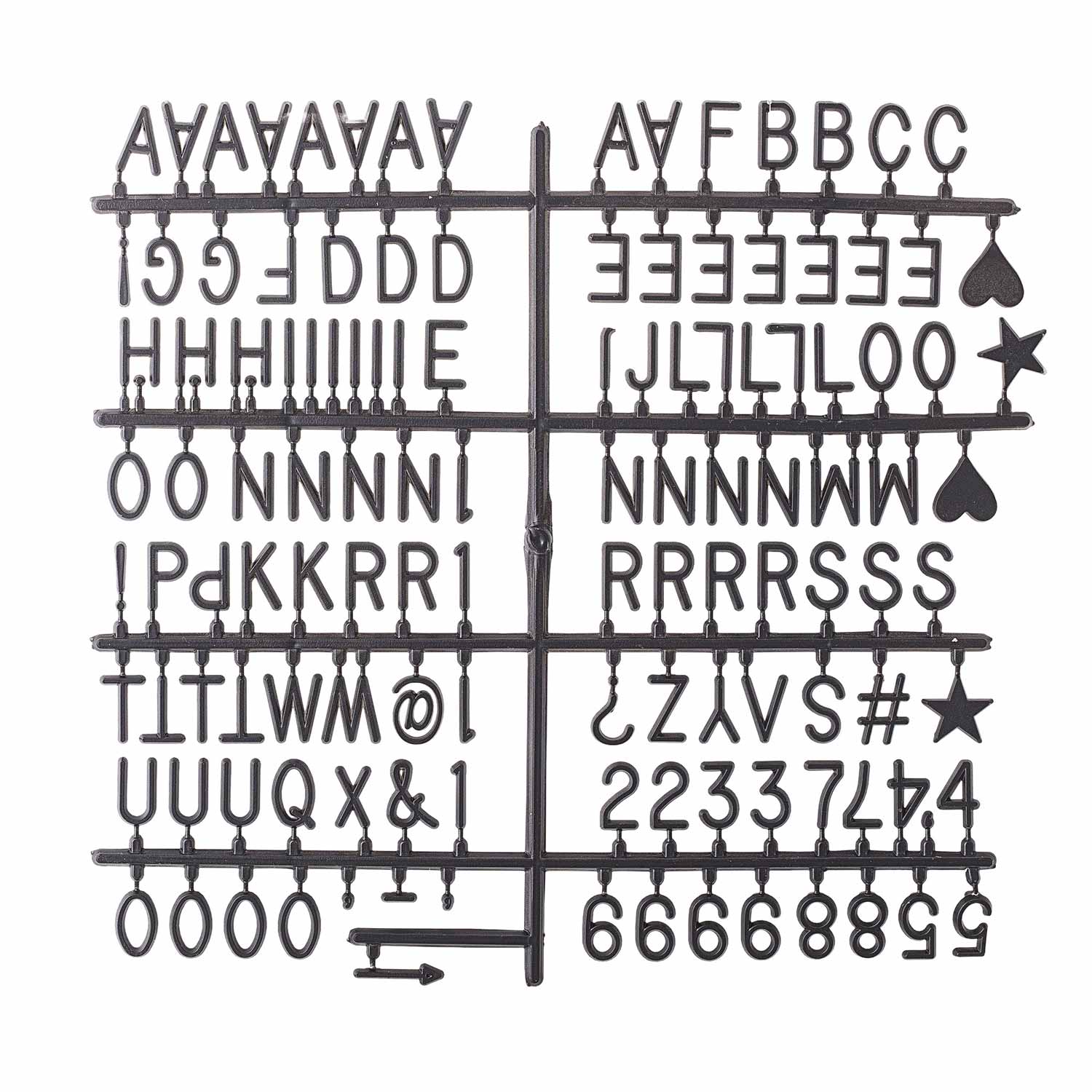 Memoboard_82040364_1 Schwarzes Memoboard für Küche und Kinderzimmer - Buchstaben und Zeichen
