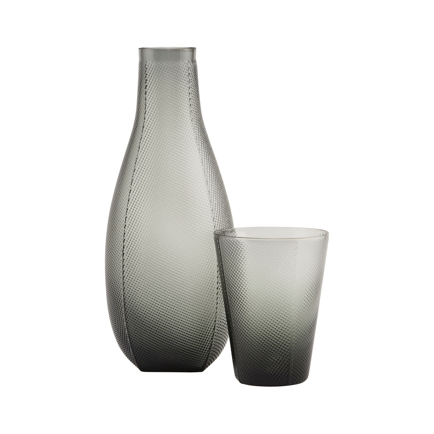 House Doctor | Karaffe Milo Dekanter Krug Carafe – mit Glas, smoked grey