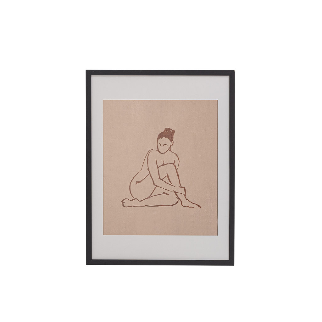 Emmalou_Illustration_82051794 Schwarzer Bilderrahmen mit Skizze einer nackten Frau