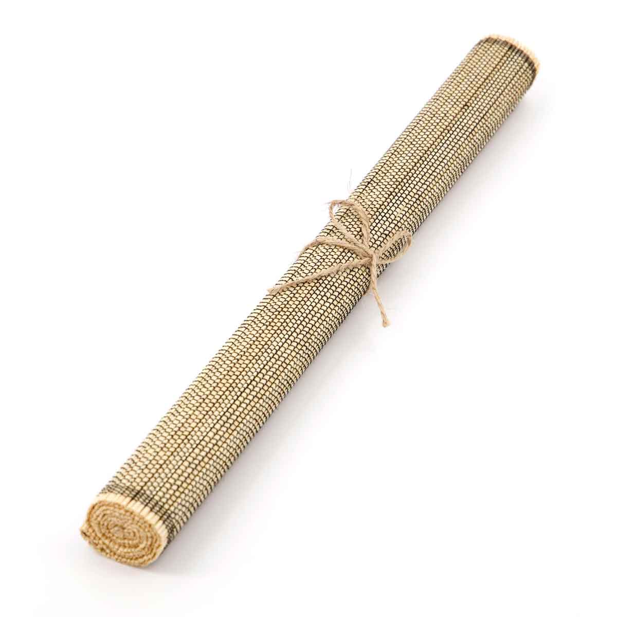 Platzset_Bambus_209800020_2 Platzset aus geflochtenem Bambus - zusammengerollt und verschnürrt