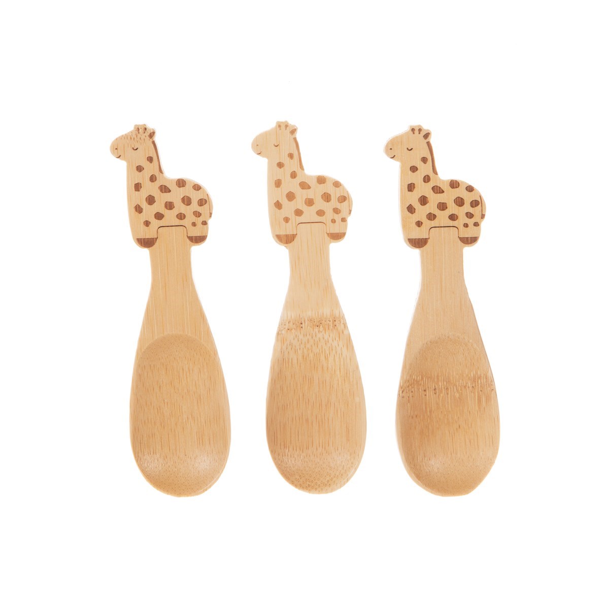 Sass & Belle - Babylöffel Gigi Giraffe - Bambuslöffel Giraffe - Kinder-Löffel-Set - 3-er Set