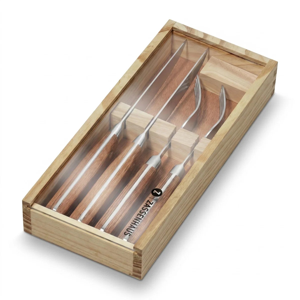 Zassenhaus - Steakbesteck 2er-Set mit Pakkaholzgriffen & Spezialklingenstahl