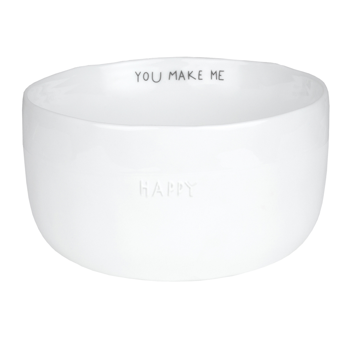 Räder – Porzellanschale 'You make me happy' – Dekoschale für Frühstück, Snacks & Geschenkidee