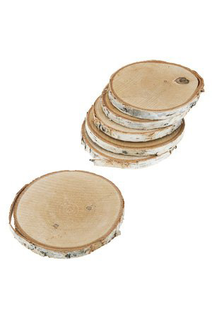 Holzscheiben Untersetzer aus Naturholz – 4er Set