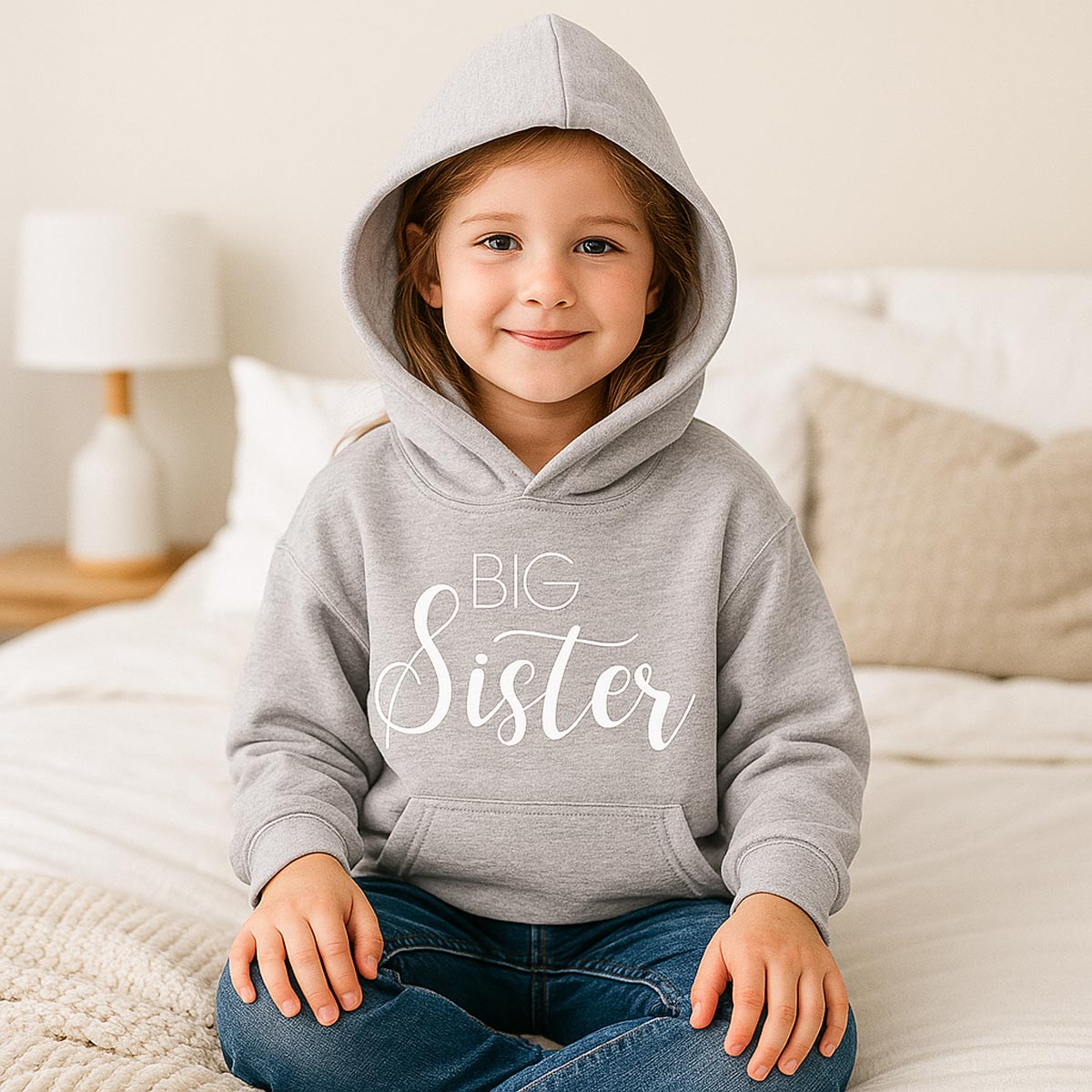 Big Sister Hoodie – personalisierter Geschwister Pullover | Schwangerschaft verkünden | Kapuzenpullover Mädchen