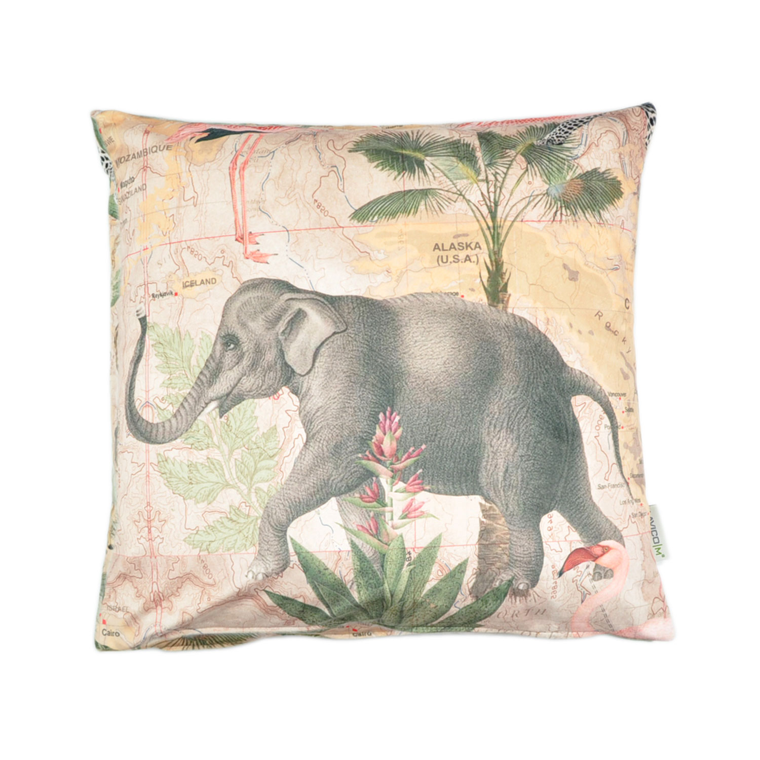 Samtkissen-Elefant-1 Couchkissen mit großem Elefanten