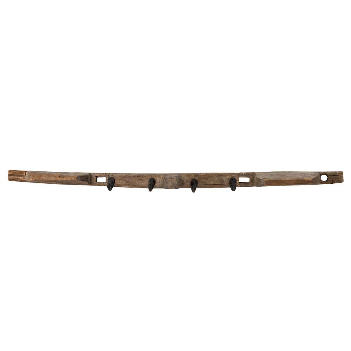 Garderobe_aus_Altholz_82056548_2 Wandgarderobe aus dunklem Holz mit 4 Kleiderhaken - Komplettansicht