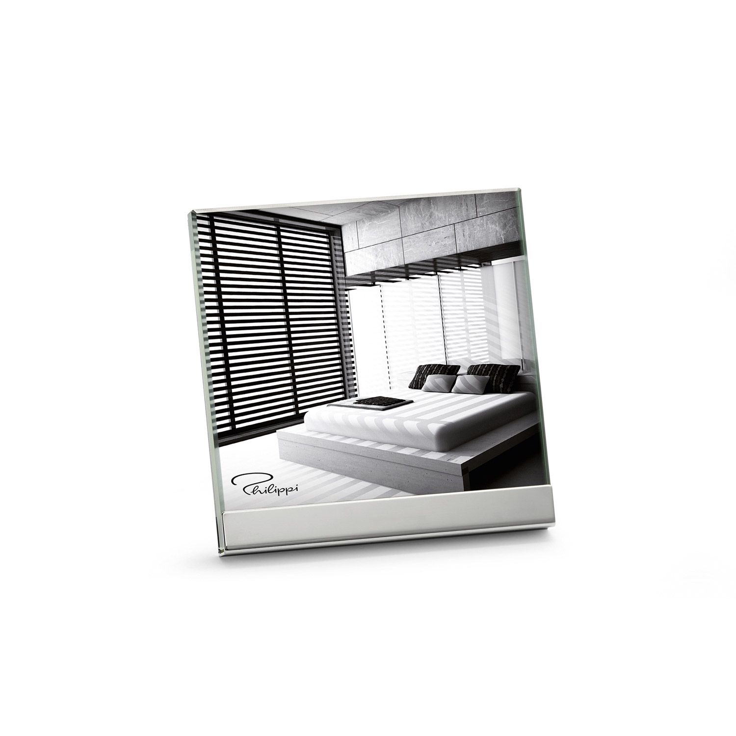 Fotorahmen_Room_10x10cm Fotorahmen aus massivem Glas im Retro-Look