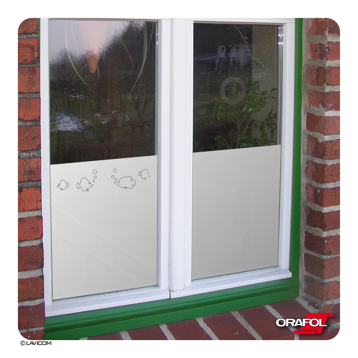 EG007 Fensterfolie Glasdekorfolie Fische - Fensterdekoration & Sichtschutzfolie