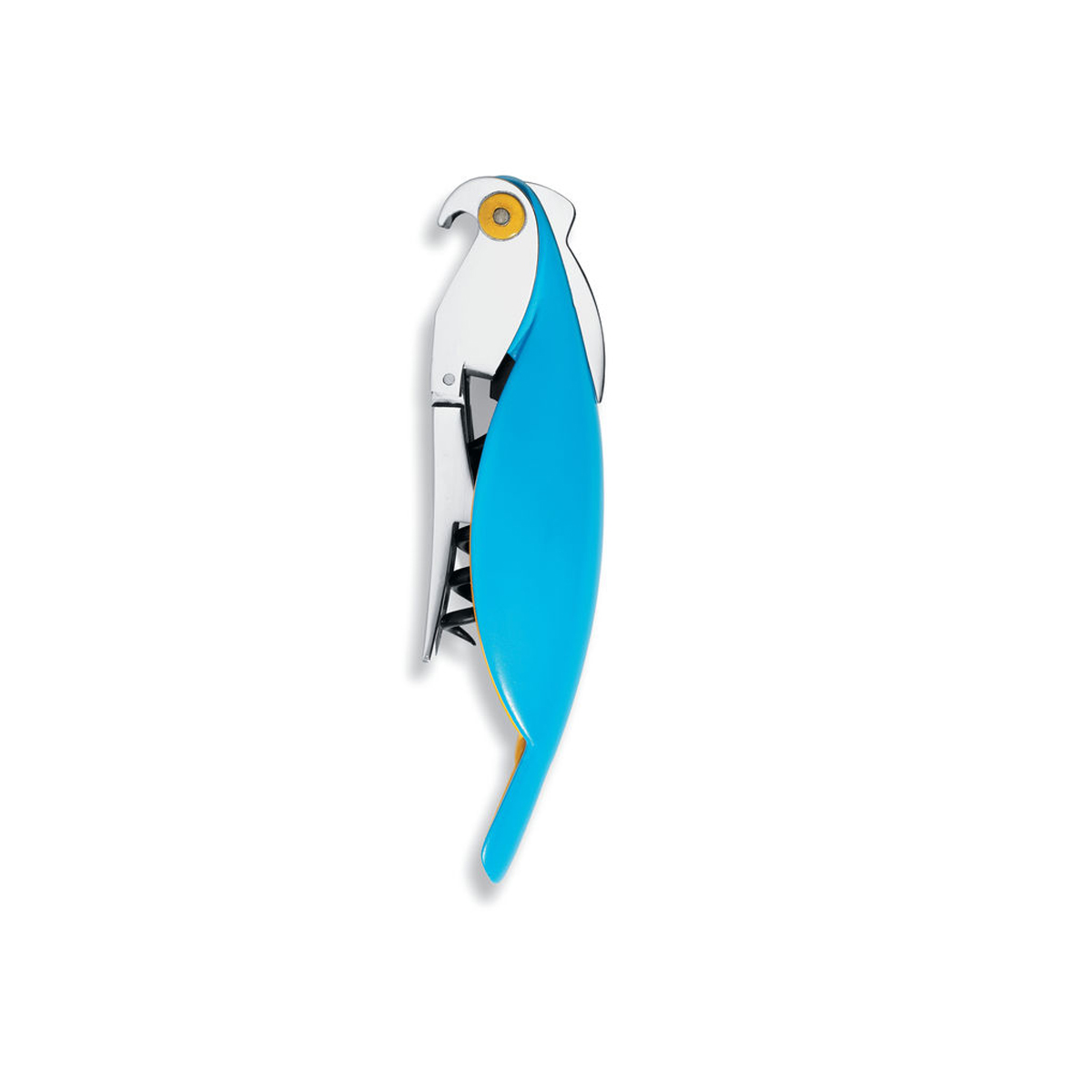 Alessi - Parrot Sommelier-Korkenzieher Blau – Design-Kellnermesser von Alessandro Mendini