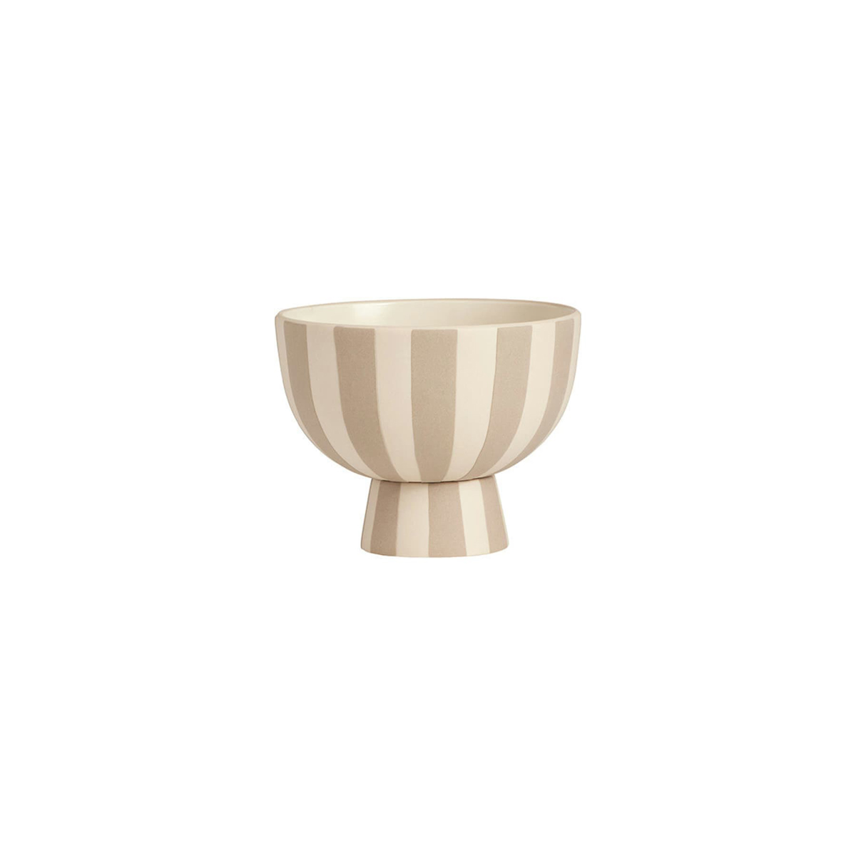 OYOY - Mini Bowl Toppu - Keramikschale im Streifen-Design - Kleine Dekoschale auf Fuß