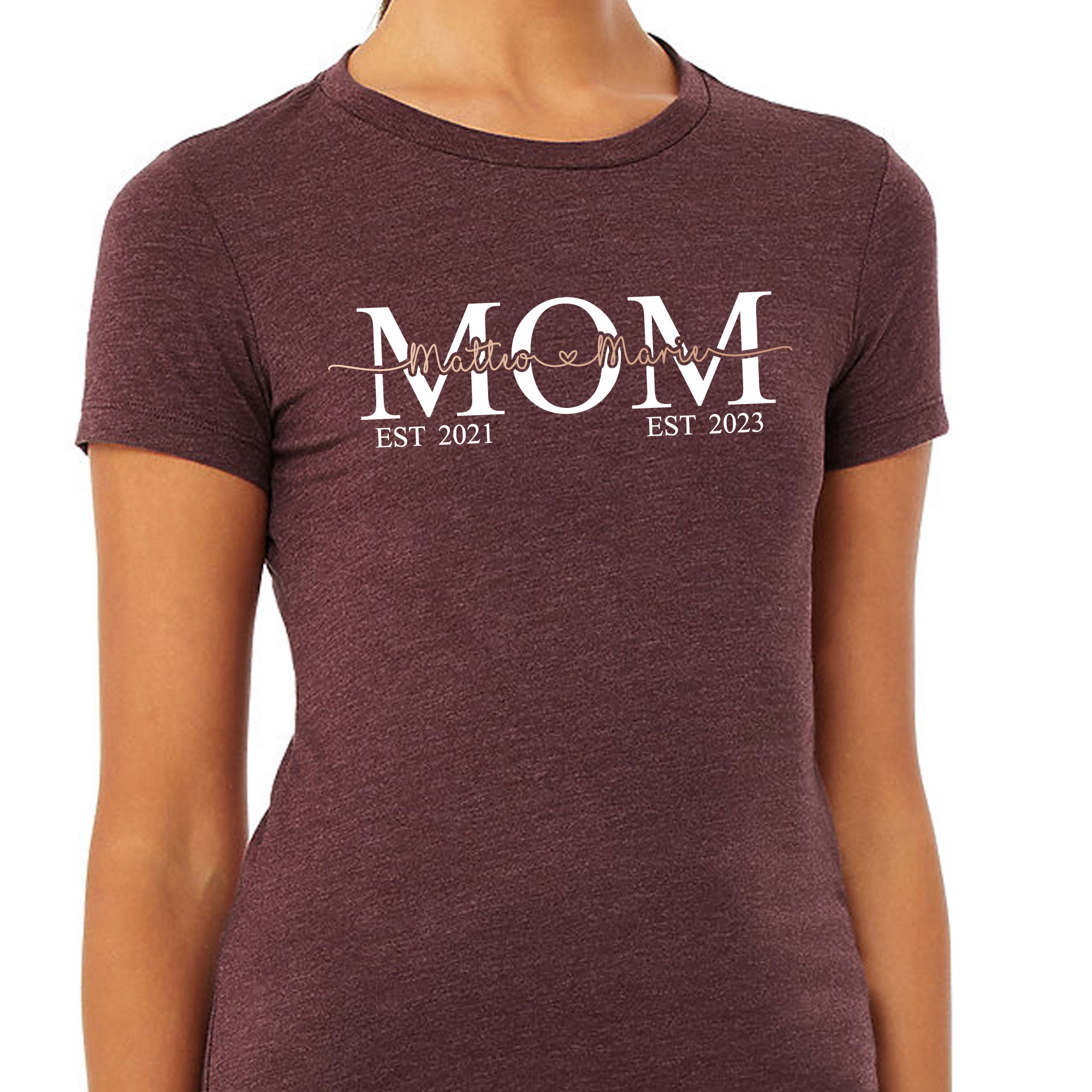 Personalisiertes T-Shirt MOM - Maroon