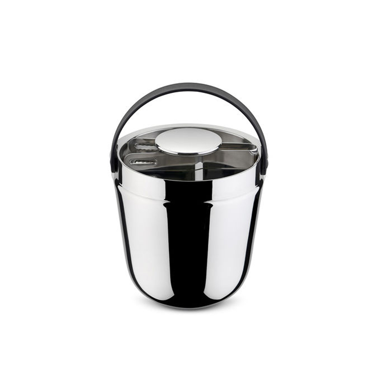 Alessi - The Tending Box Eiseimer mit Zange – doppelwandiger Edelstahl-Eiskübel 120 cl