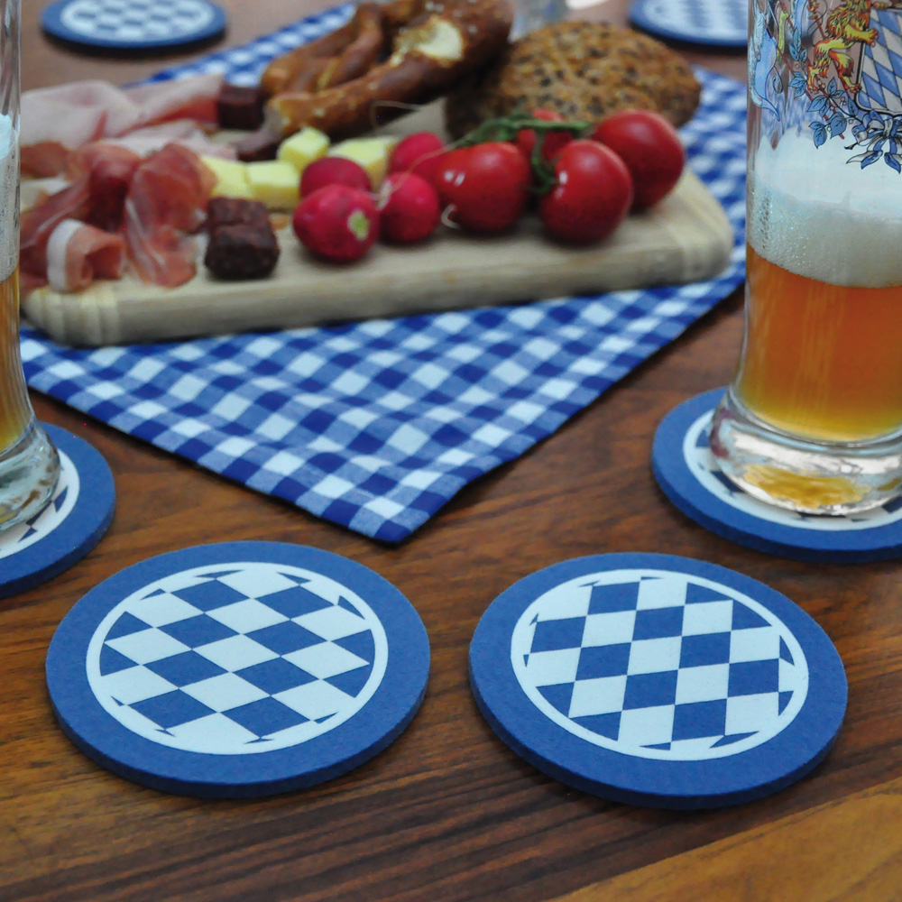 Untersetzer mit Raute - 8 Filzuntersetzer aus Filz für bayrisches Lebensgefühl