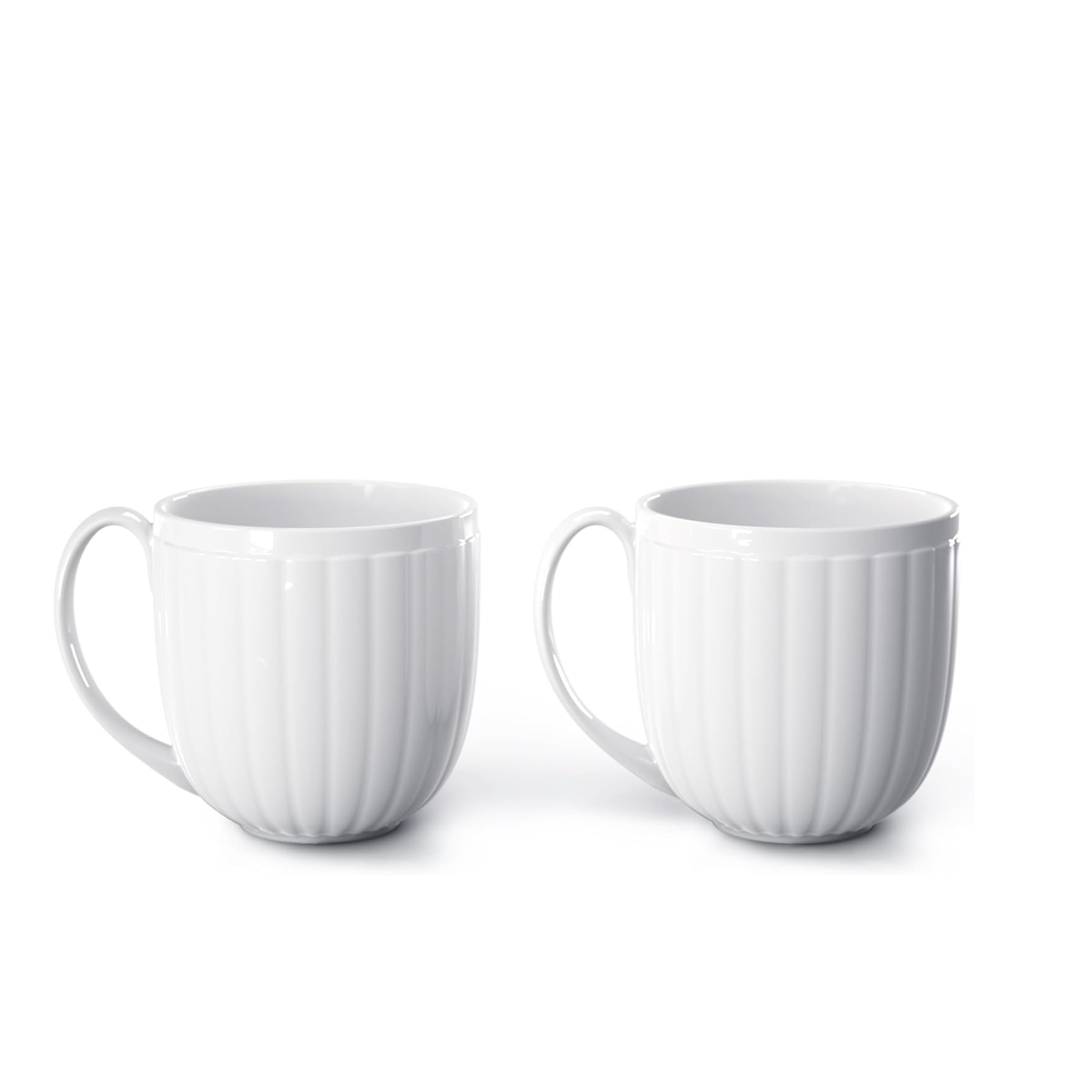 Georg Jensen - Bernadotte Henkelbecher aus weißem Porzellan im Set