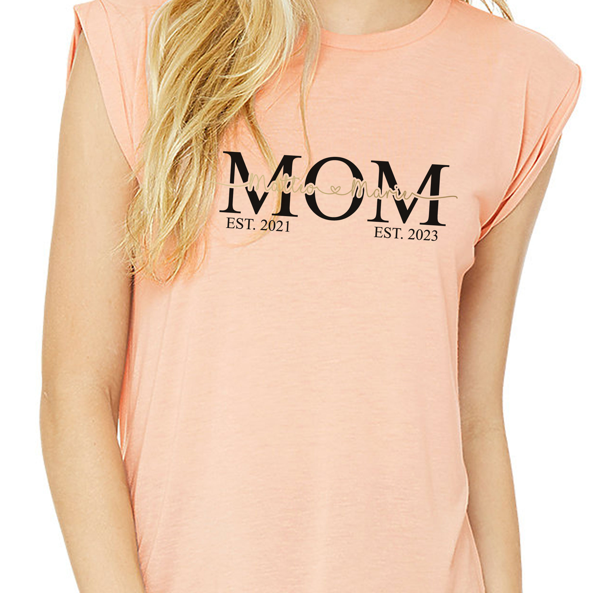 Personalisiertes T-Shirt MOM - Peach