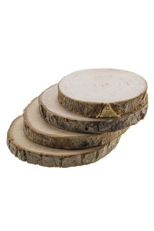 Holzscheiben Untersetzer aus Naturholz – 4er Set