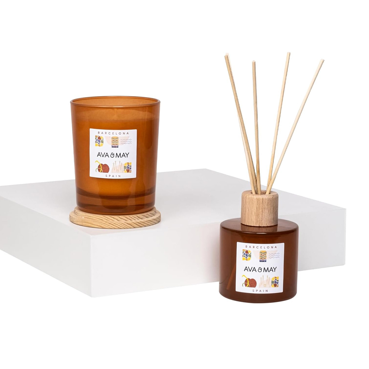 AVA & MAY - Erfrischender Raumduft & Duftkerzen - Home Set Barcelona