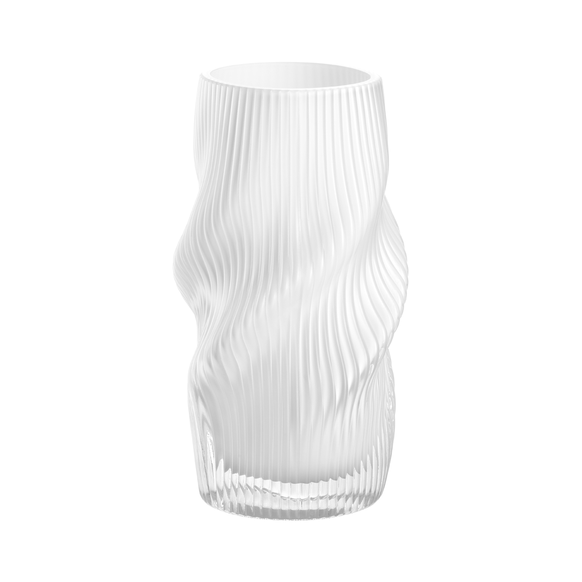 Leonardo - Vase VERDI - Weiße Objektvase - Riffelvase in geschwungener Form
