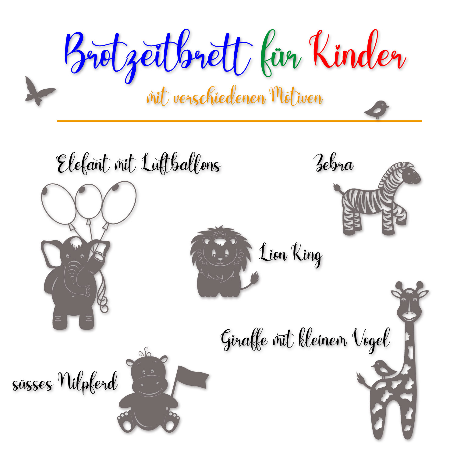 Gravur-Motive Holzbrettchen mit Tiermotiv