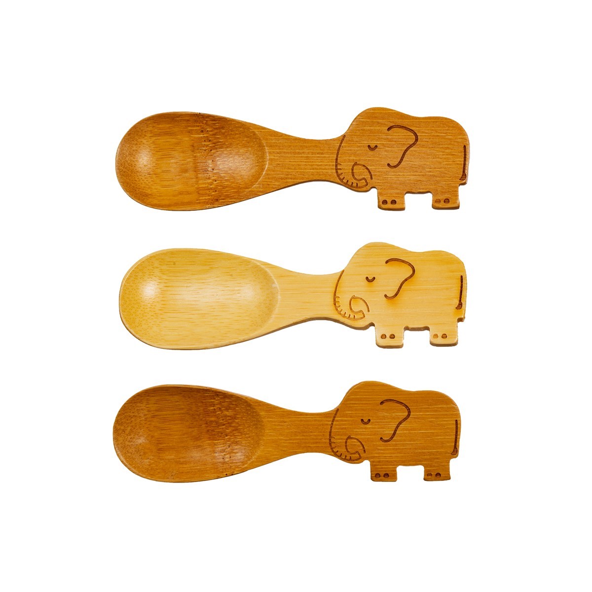 Sass & Belle - Babylöffel Elefant- Bambuslöffel Elephant - Kinder-Löffel-Set - 3-er Set
