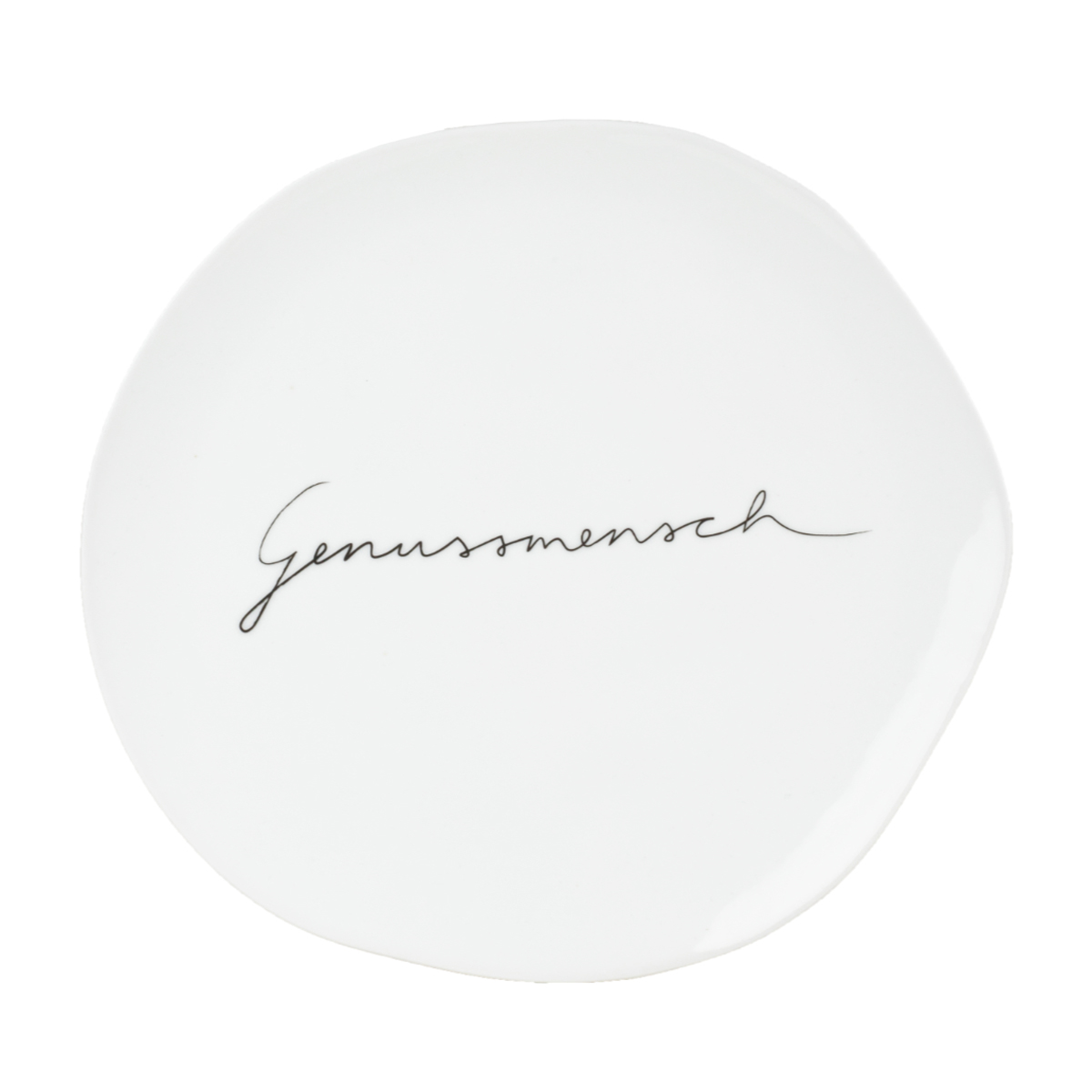 Räder – Porzellanteller 'Genussmensch' – Mix & Match Teller mittel – Ø 22 cm weiß/schwarz