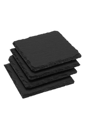 Schiefer_1 4x Schiefer Untersetzer 10x10cm
