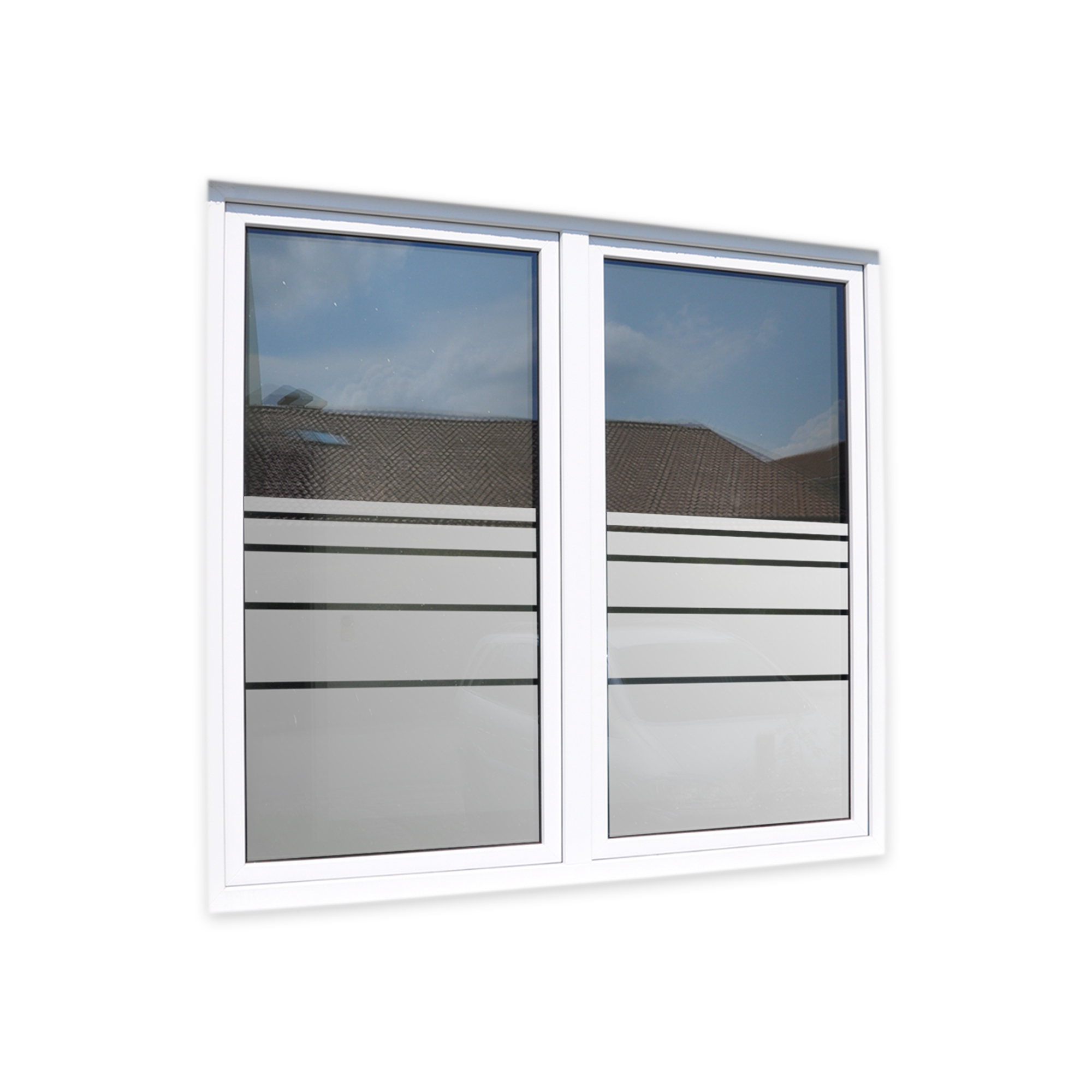 Sichtschutzfolie_EG001 Blickdichte Fensterfolie dyn. Streifen - Schutz der Privatsphäre
