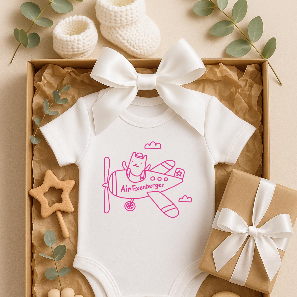 Personalisierter Baby-Body "Ready to Take-Off" | Geschenk für Piloten & Flugkapitäne | Bio-Baumwolle & Fairtrade