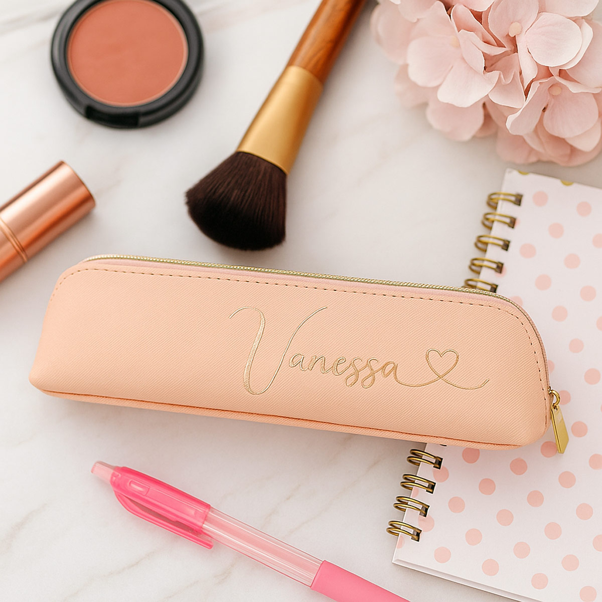 Personalisiertes Mäppchen | Kosmetiktäschchen mit Namen | Etui für Stifte & Make-up | Federmäppchen