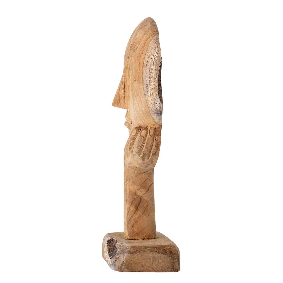 Skulptur in Form eines Gesichts aus Holz - Seitenansicht