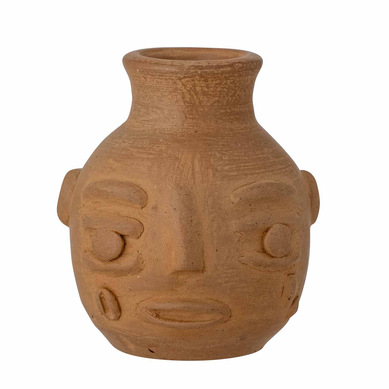 Terrakotta_Vase_82055151 Kleine Terrakotta Vase mit Gesicht - Vorderansicht
