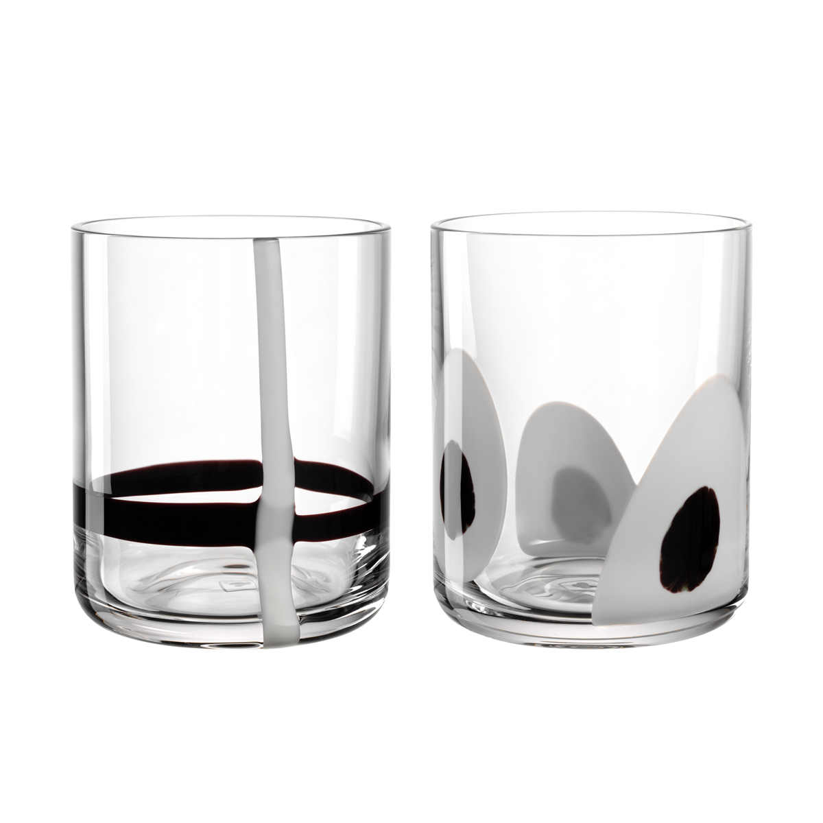 Leonardo - Trinkglas BANDA NERA - Gläser-Set mit Farbstreifen - 2er-Set