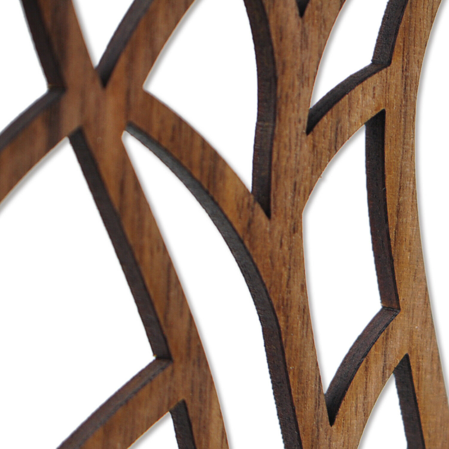 Wanddekoration aus Holz in floralem Design - Detail