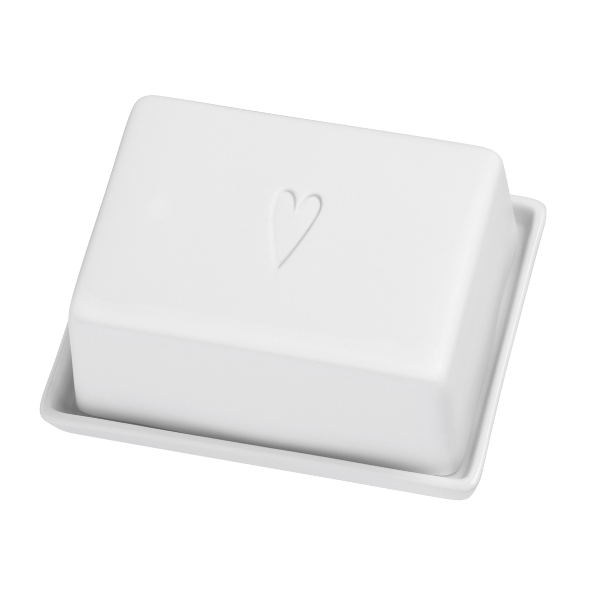 Räder – Butterdose 'Herz' – Butterglocke mit mit Herzmotiv – Porzellan, weiß-gold 