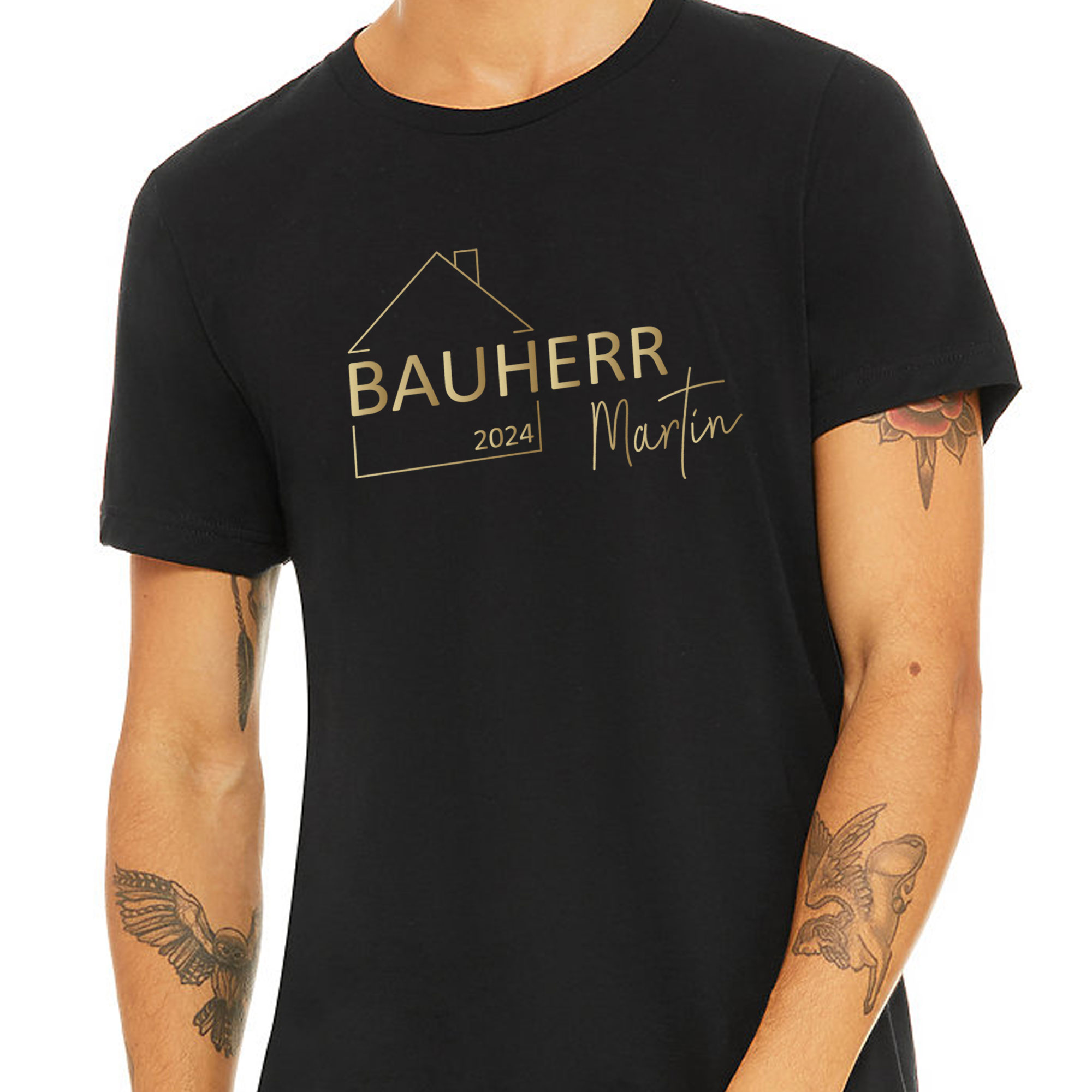 Herren Shirt mit Namen und Jahreszahl - schwarz