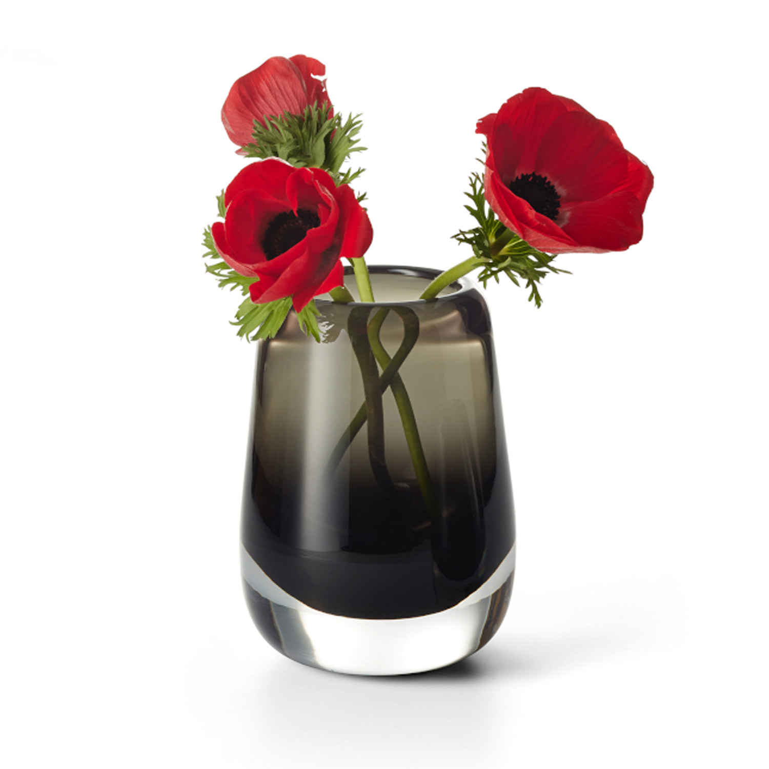 Mundgeblasene-Vase-Emma2 Mundgeblasene Blumenvase von Philippi groß mit roten Blumen