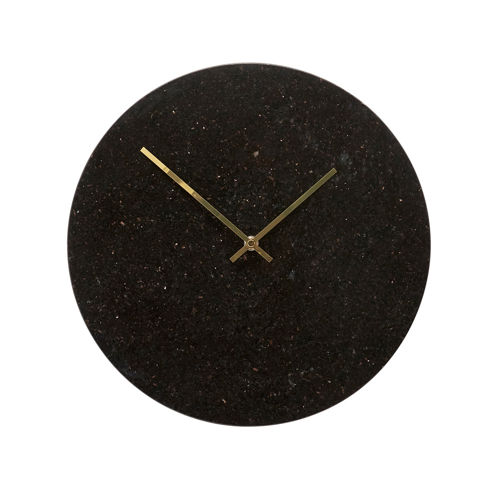 Wanduhr-Marmor_130501 Wanduhr aus schwarzem Marmor