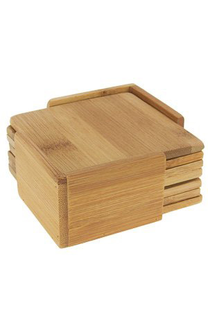 Untersetzer aus Bambus – 6er Set mit passendem Halter