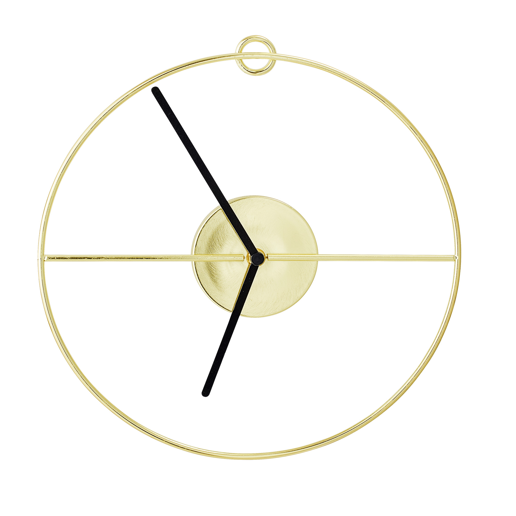 Wanduhr_89110299 Goldene Wanduhr mit Silhouette und schwarzen Zeigern