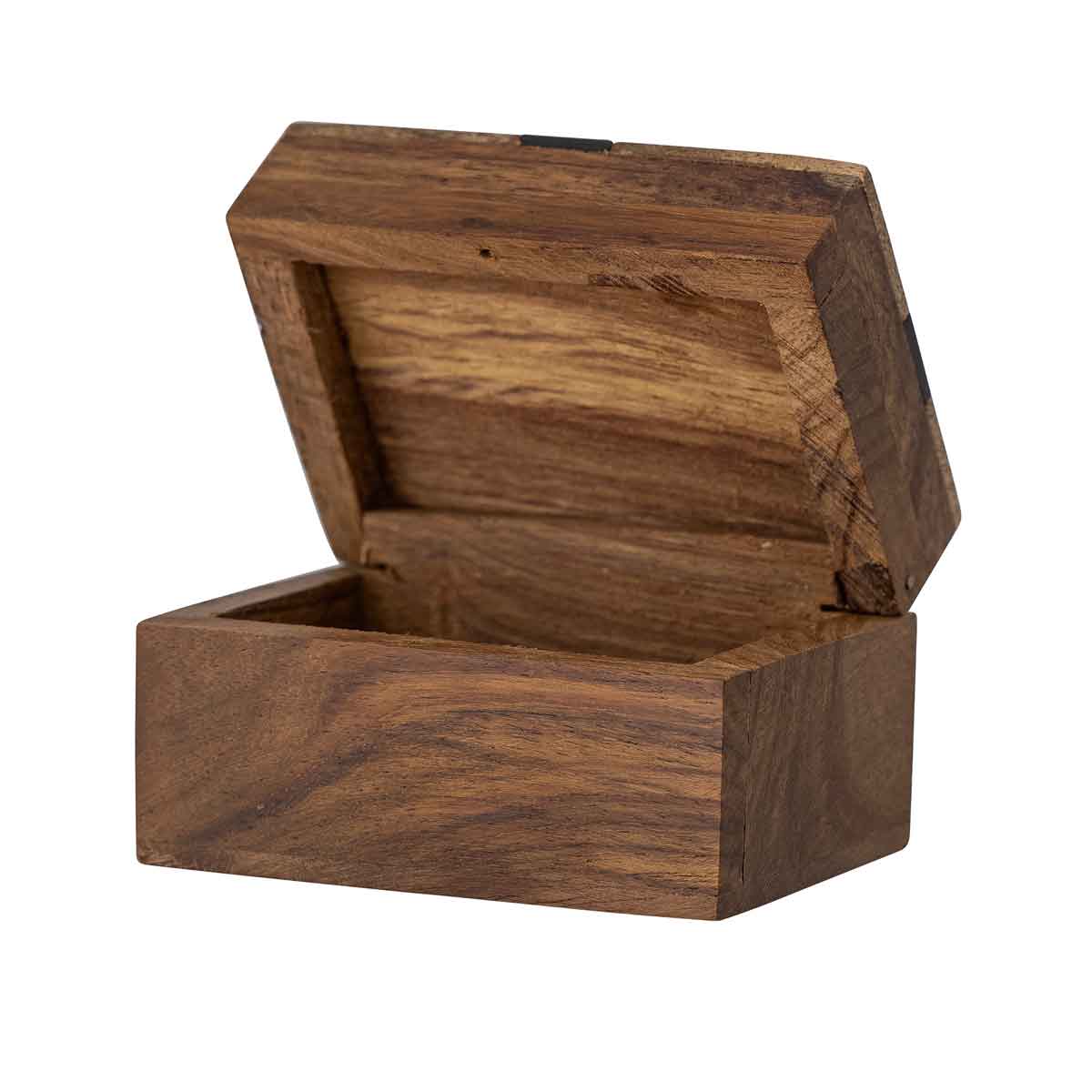 Holzbox_82055199_2 Kleine Holzbox mit Deckel zur Schmuckaufbewahrung und Deko - mit offenem Deckel