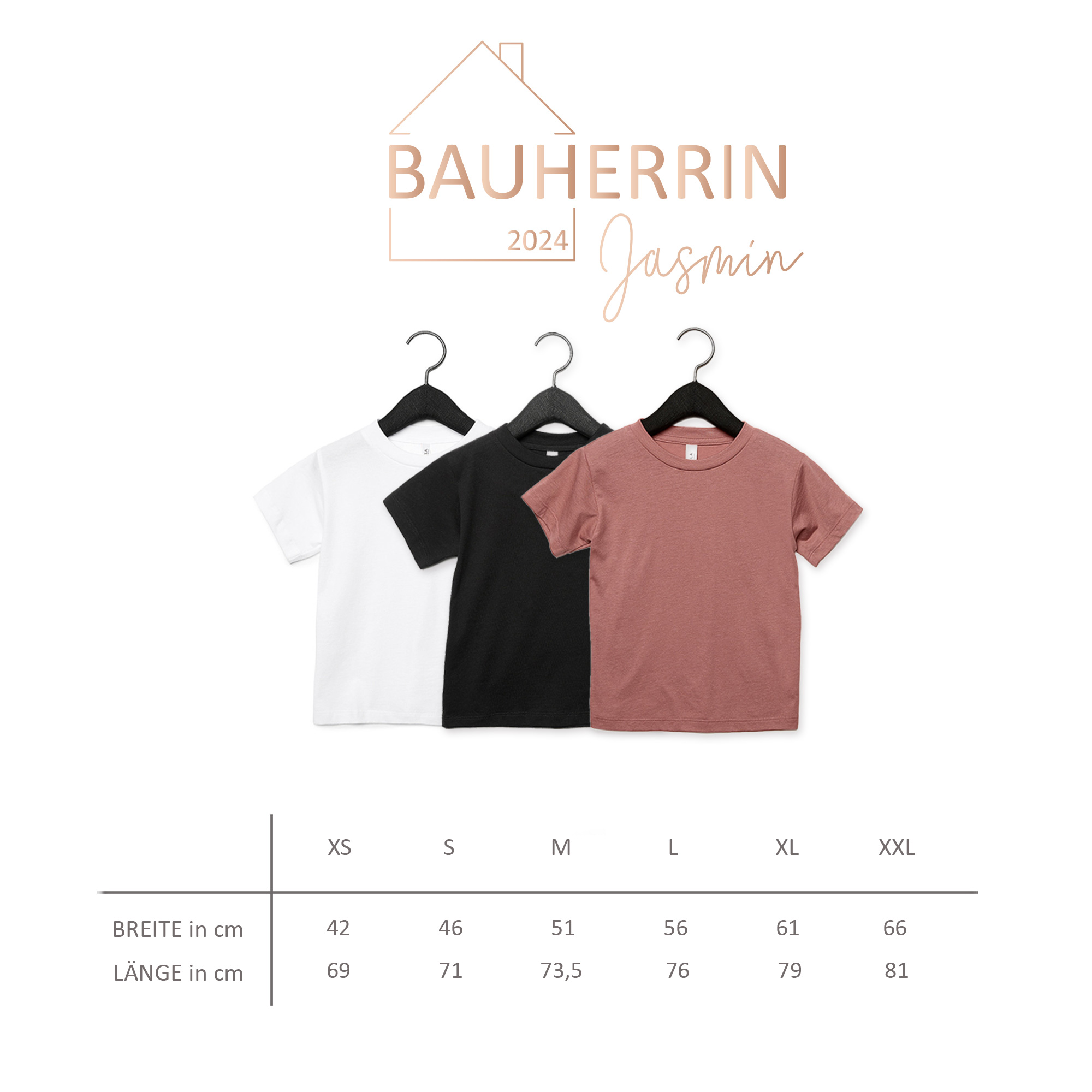 T-Shirt Bauherrin - Grössen