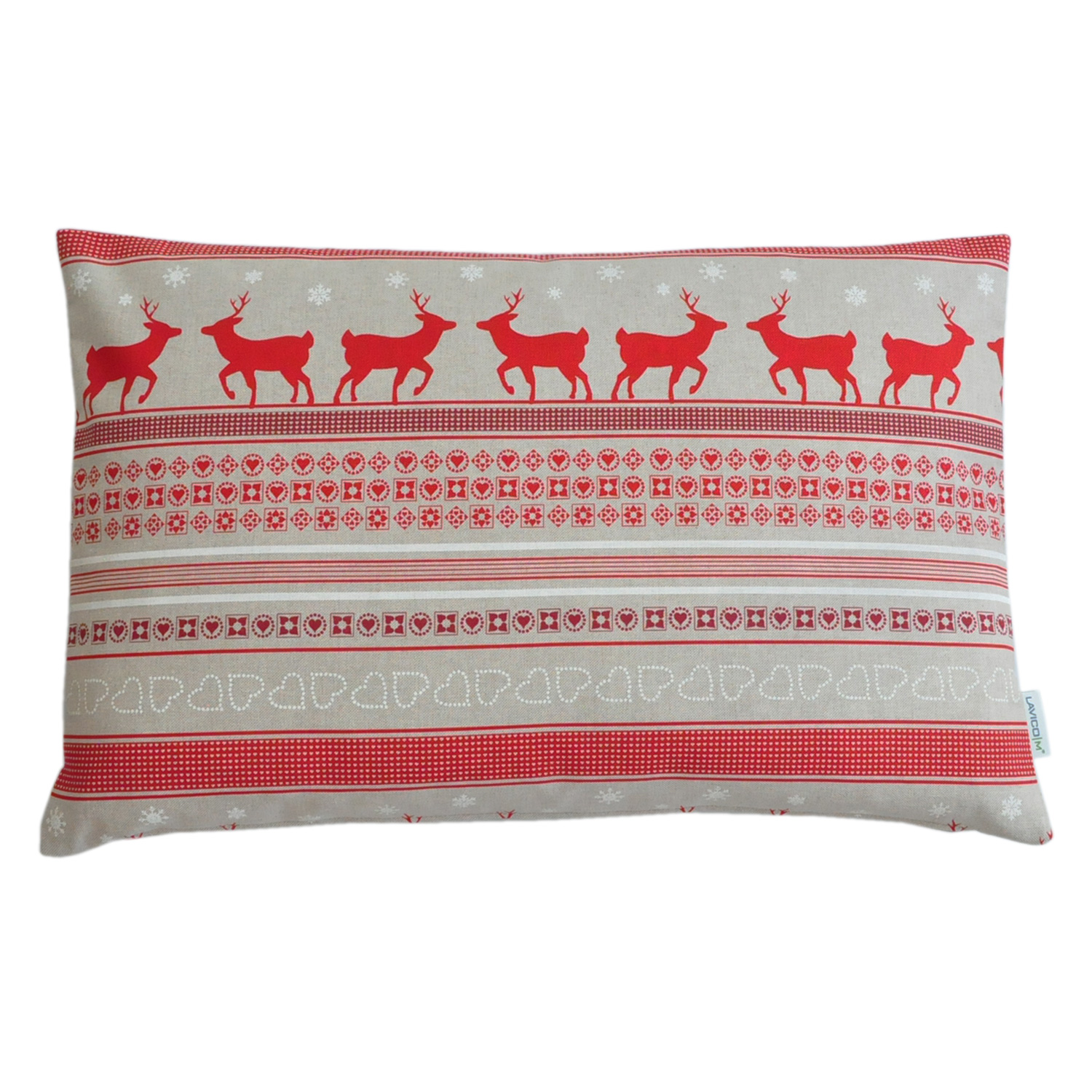Couchkissen-Nordic-1 Couchkissen aus hochwertigem Dekostoff, Herzen & Hirsche