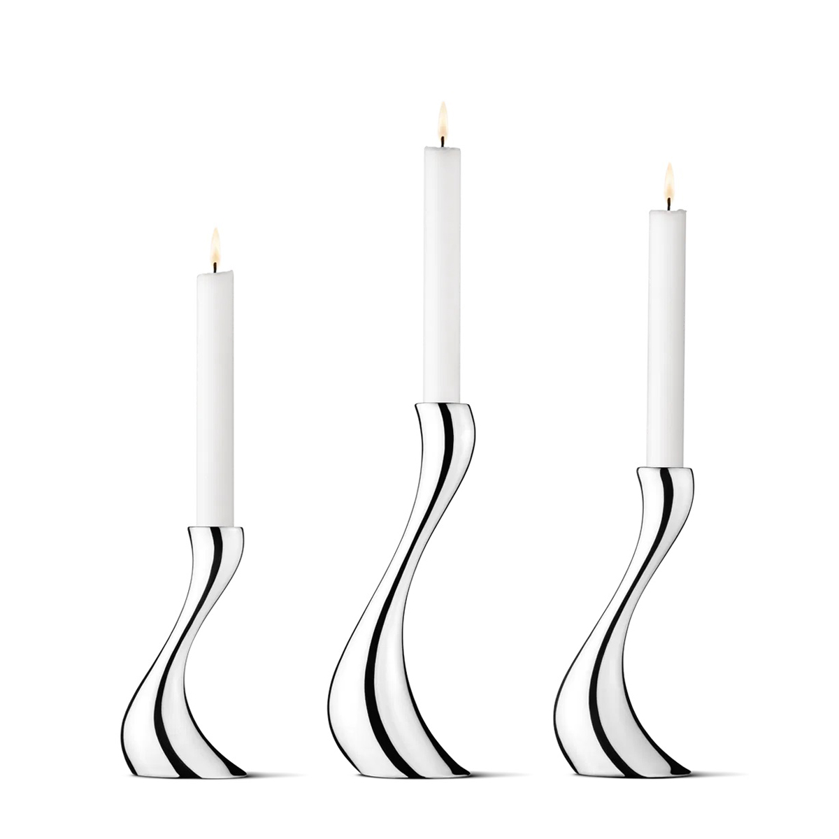 Georg Jensen - COBRA Kerzenhalter aus Edelstahl (3er Set)
