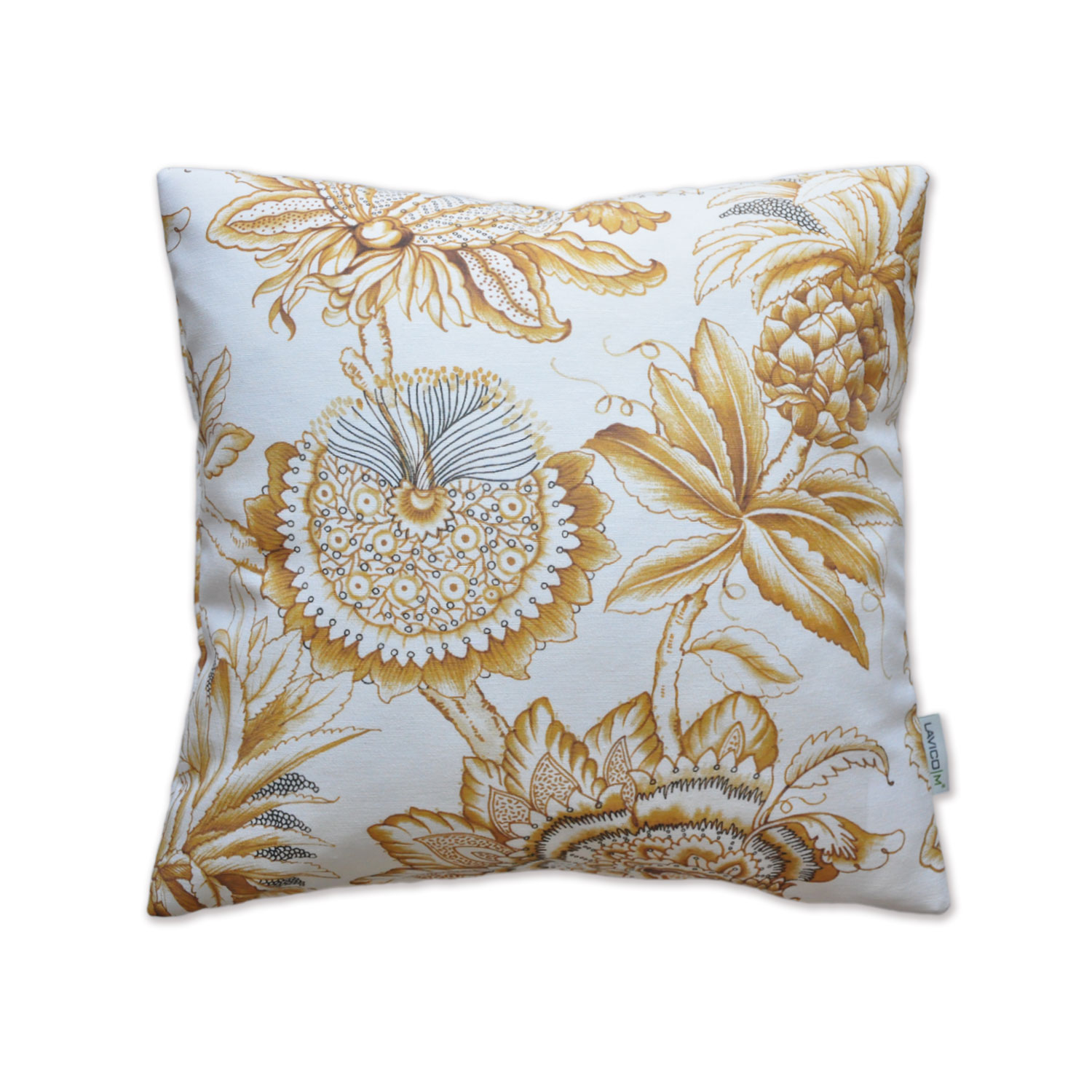 ZK029 edle Kissenhülle mit Blumen in Gold